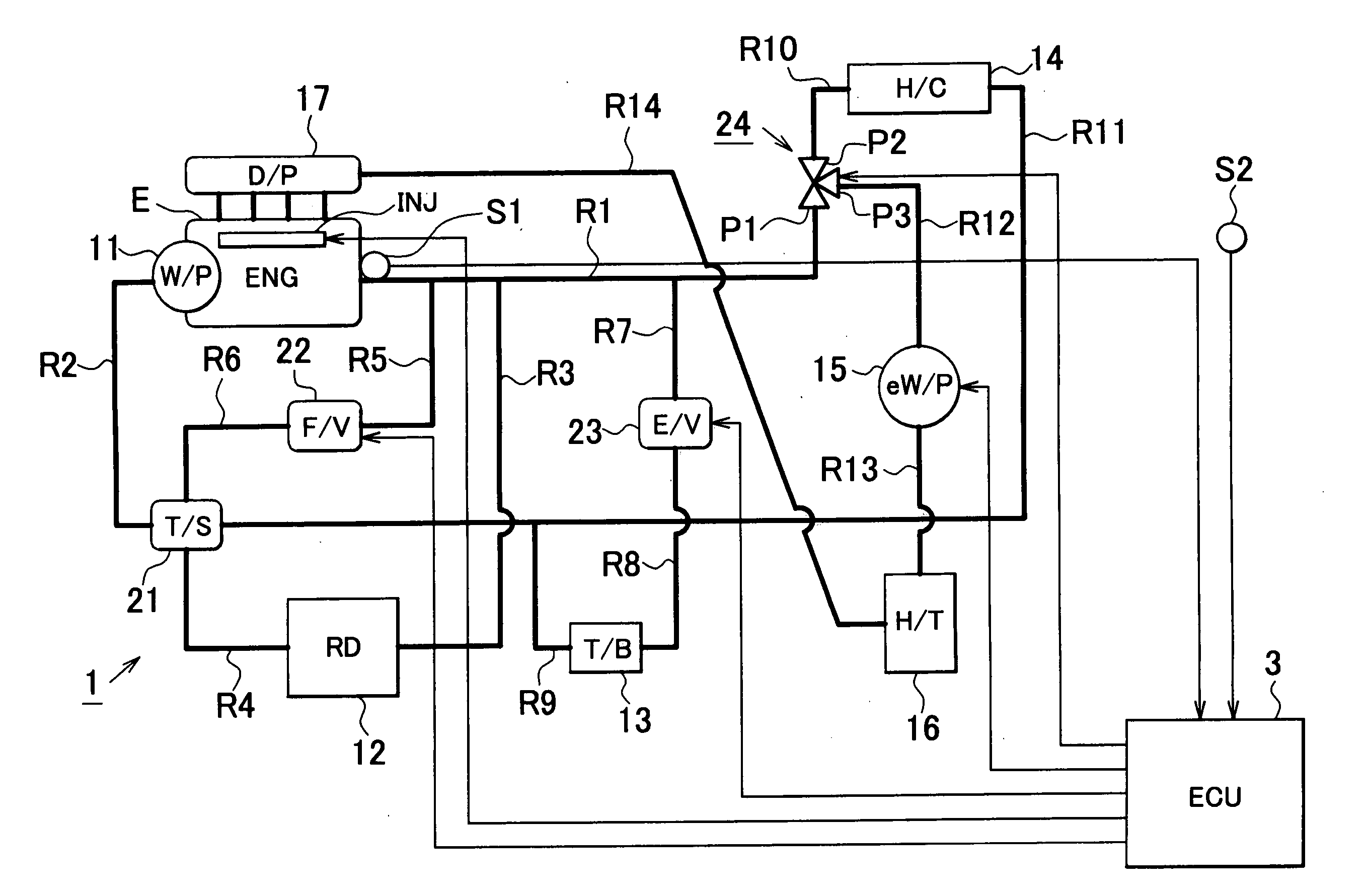 Engine cooling device and engine cooling method