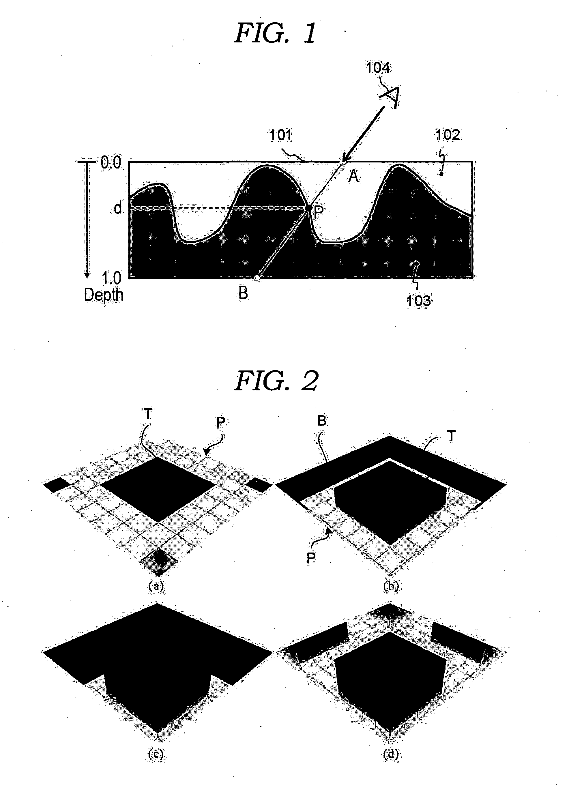 Image-based protruded displacement mapping method and bi-layered displacement mapping method using the same