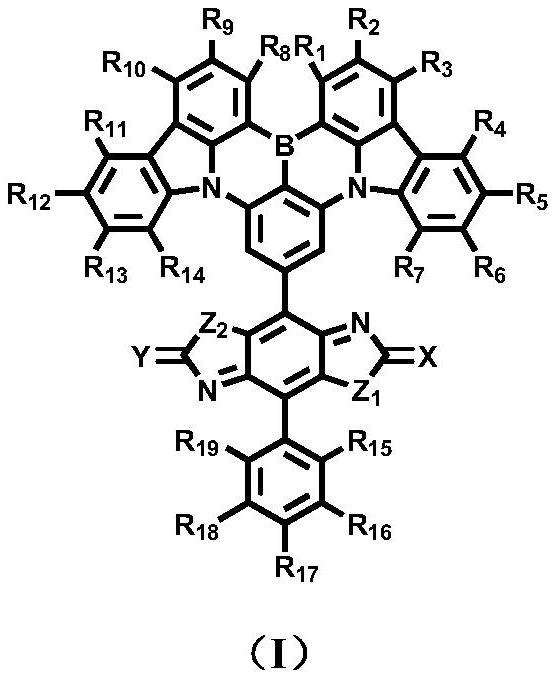 P-type doped material based on triaryl boron-nitrogen skeleton and preparation method and application thereof