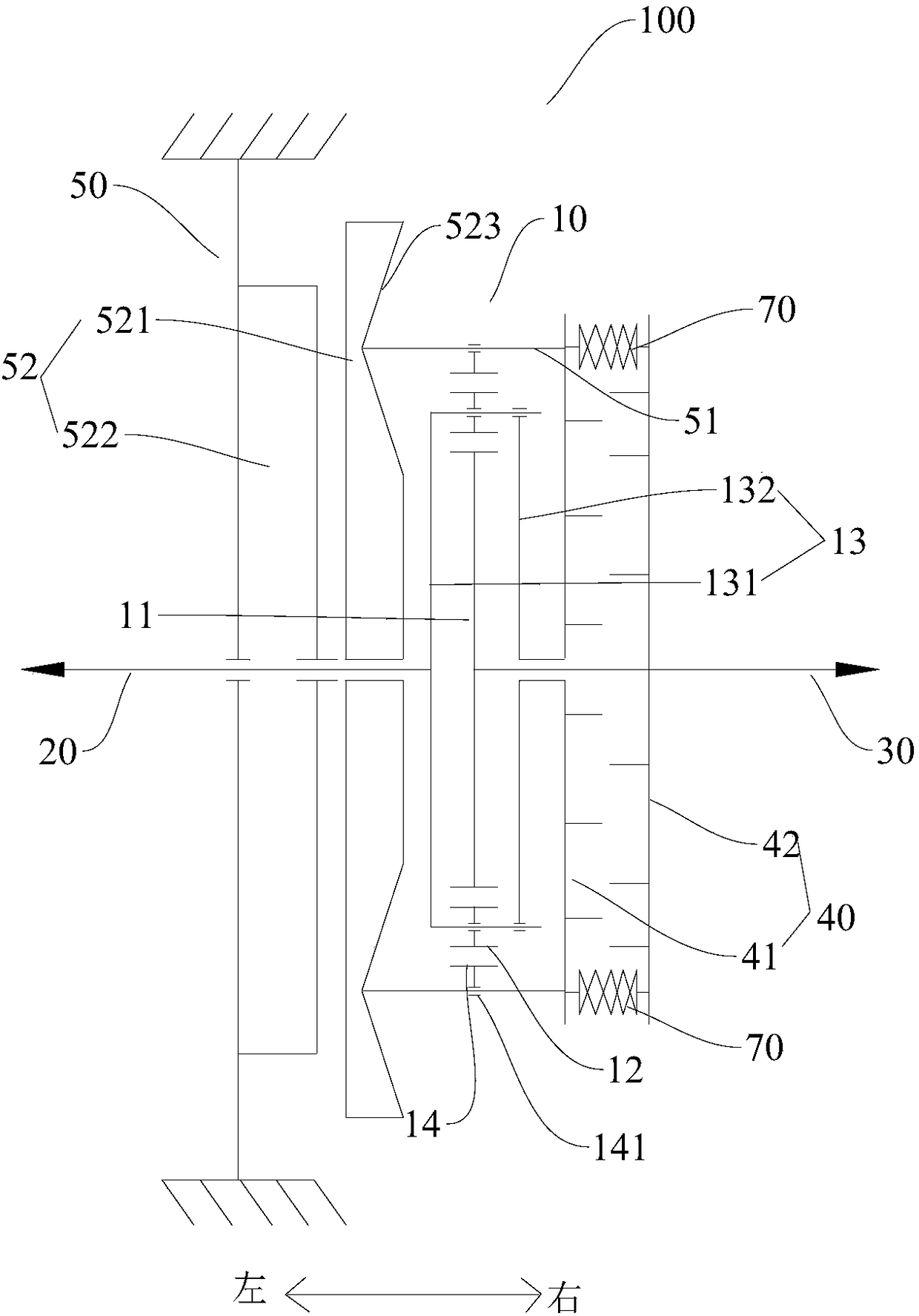 Driving shaft locking device and power-driven system and vehicle