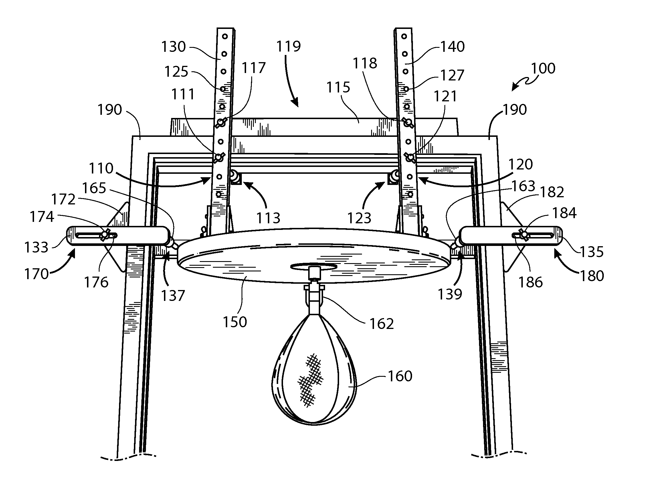 Punching bag support apparatus