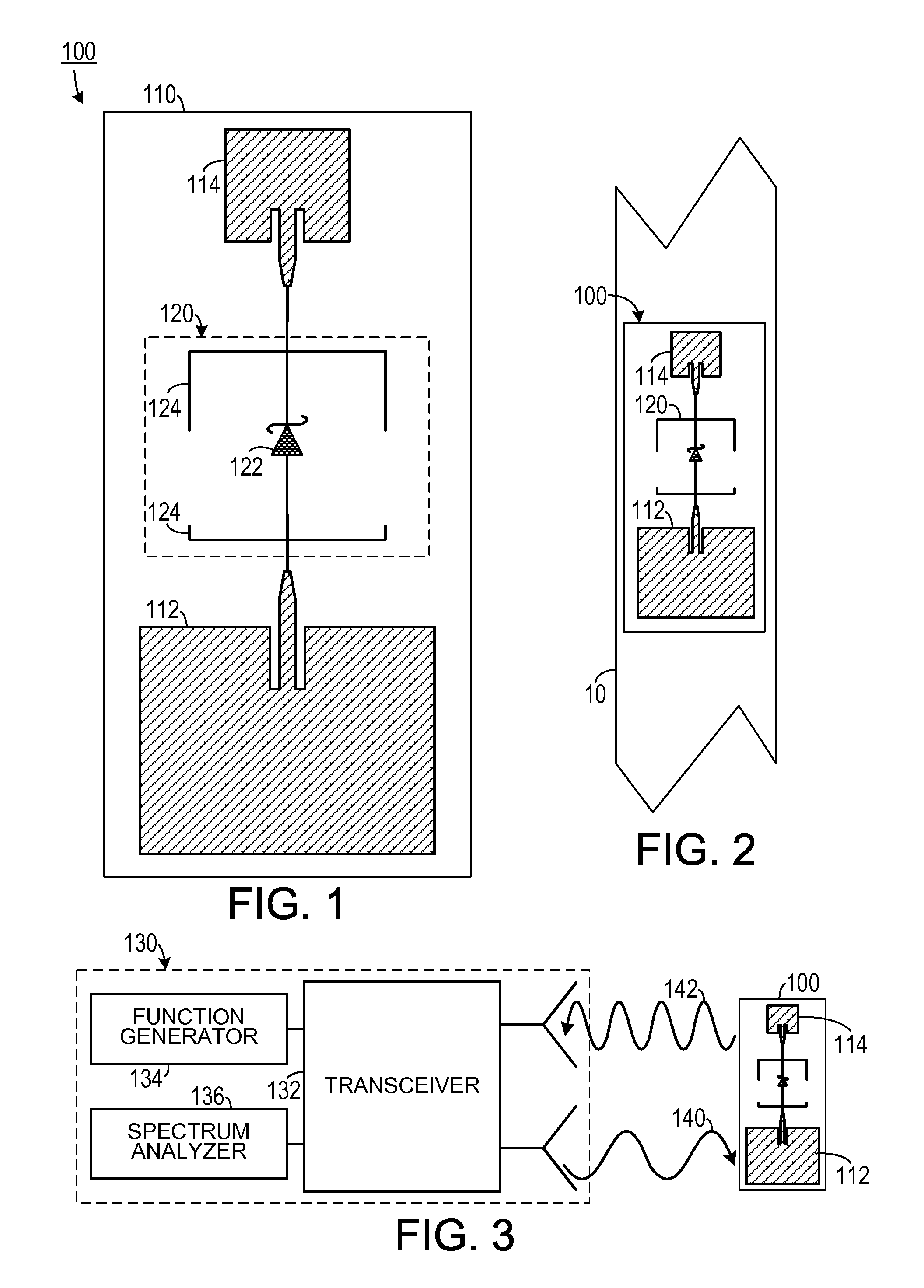 Frequency doubling antenna sensor for wireless strain and crack sensing