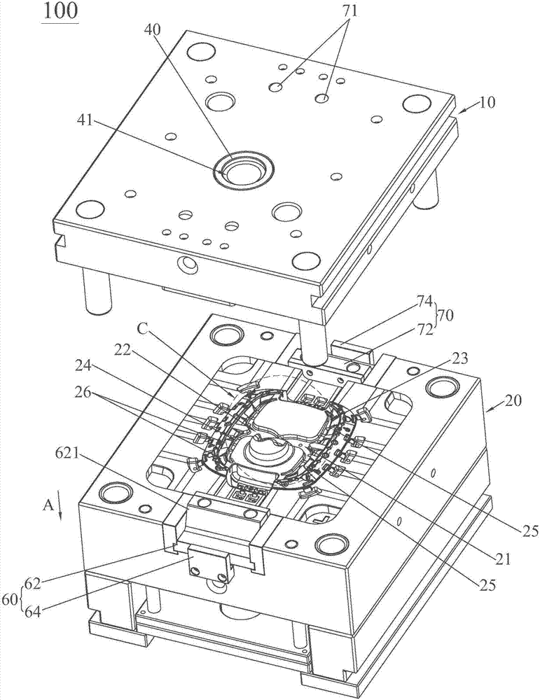 Die-casting formation mold for annular shell