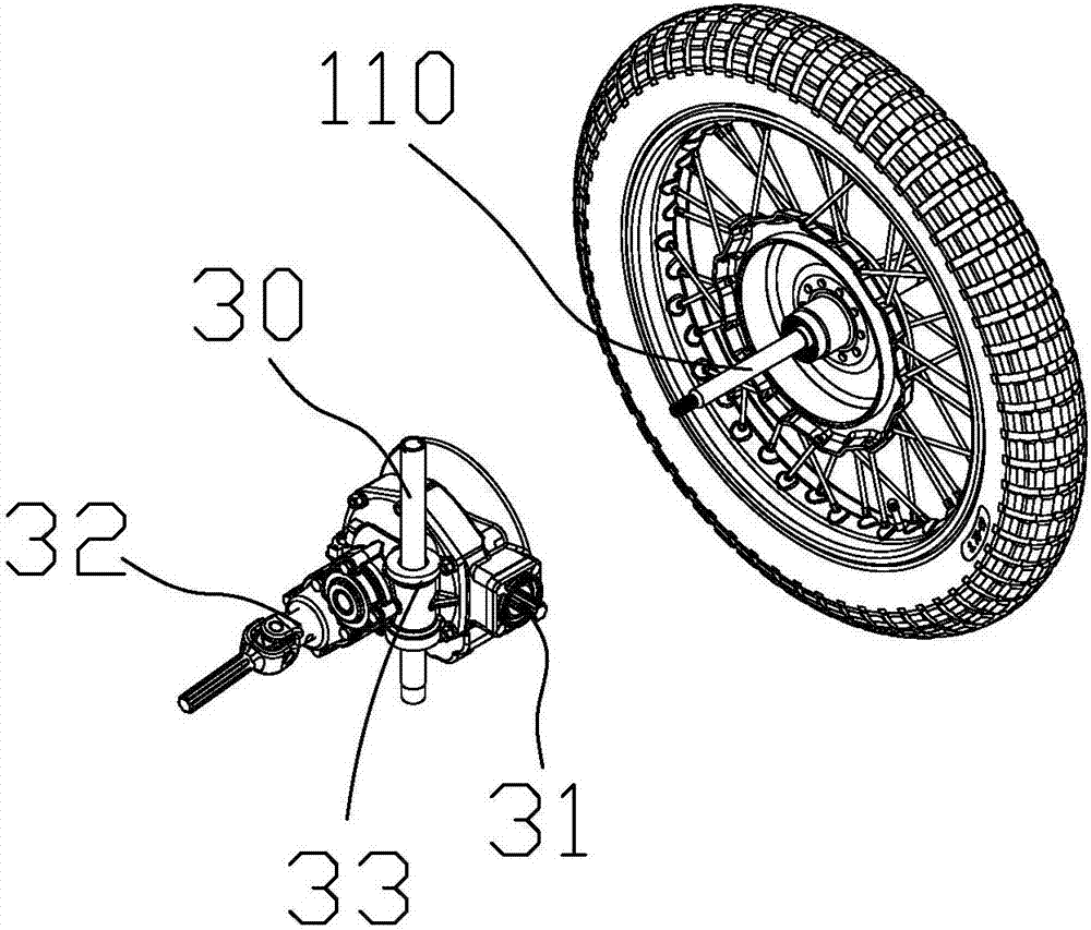 Rear wheel driving device for side tricycle and side tricycle provided with dual-drive rear wheels