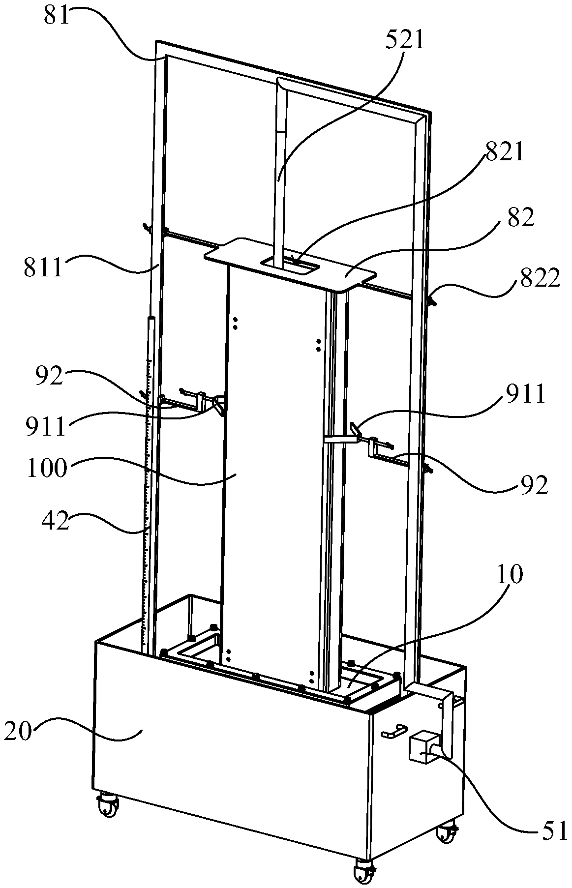 Waterproofness testing device for glass fiber reinforced plastic radome and testing method of device