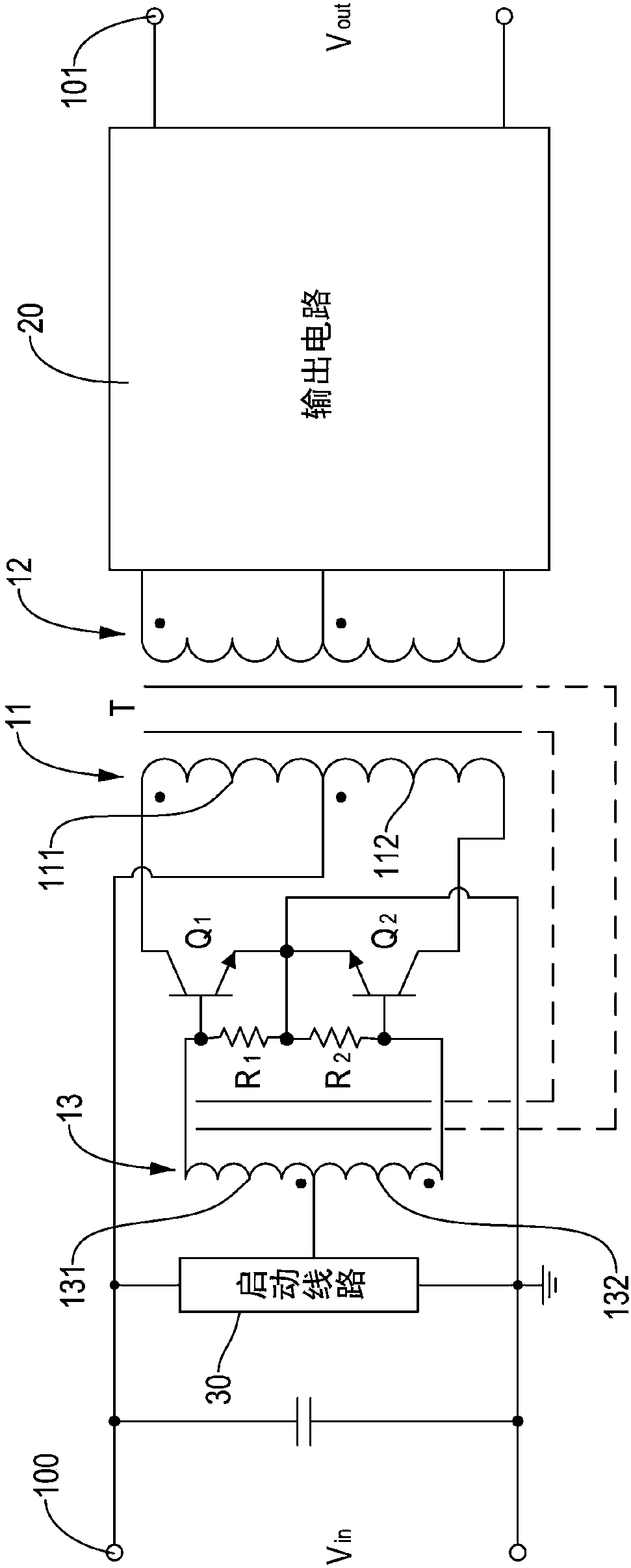 Self-excited push-pull conversion circuit