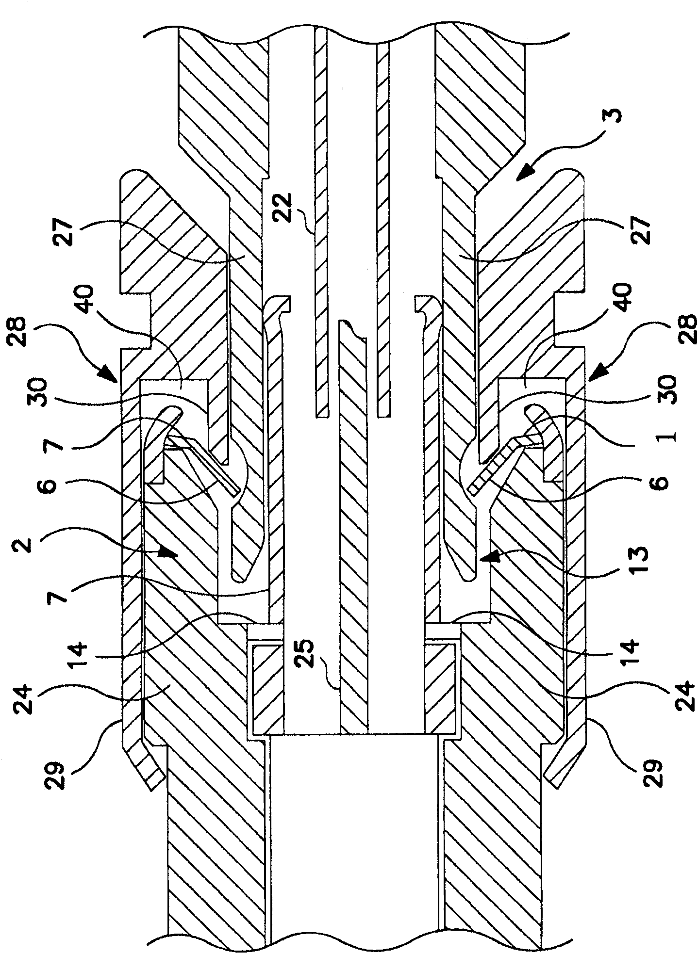 Electric connector with locking ring