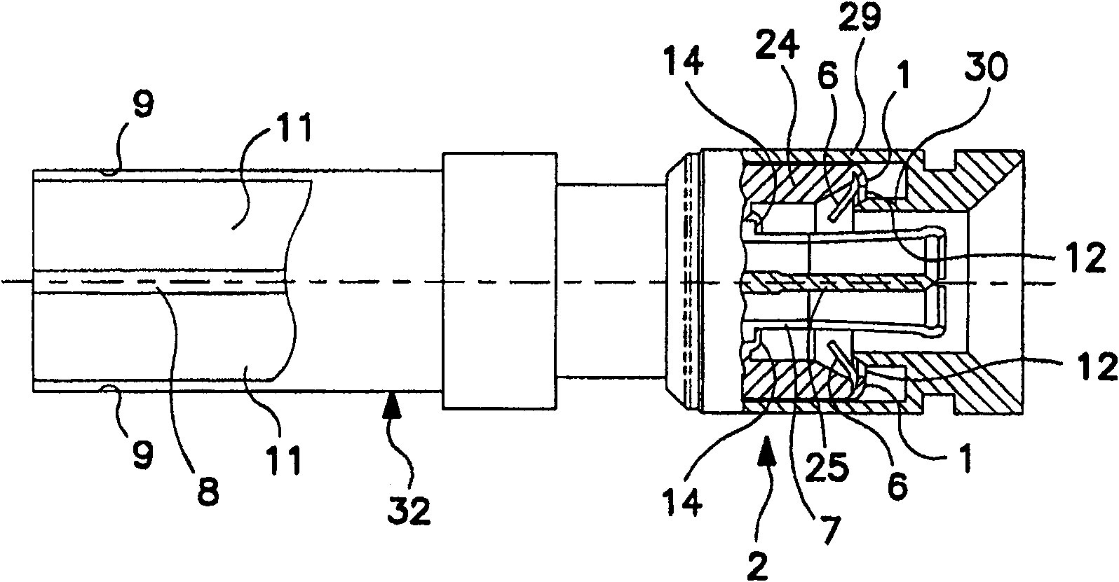 Electric connector with locking ring