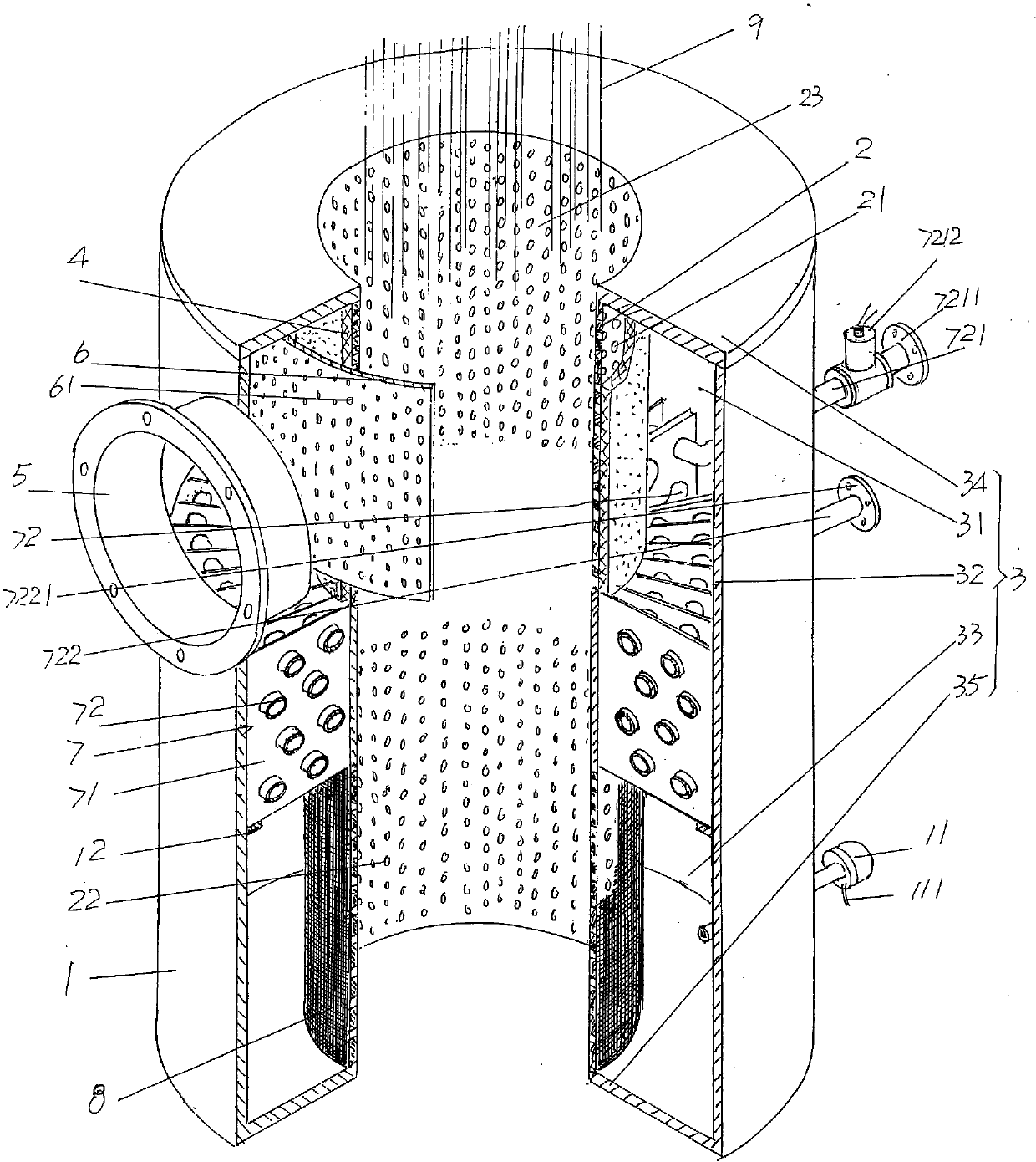 Gradient type ring blowing cooling device for ultra-high speed spinning of polylactic acid staple fiber