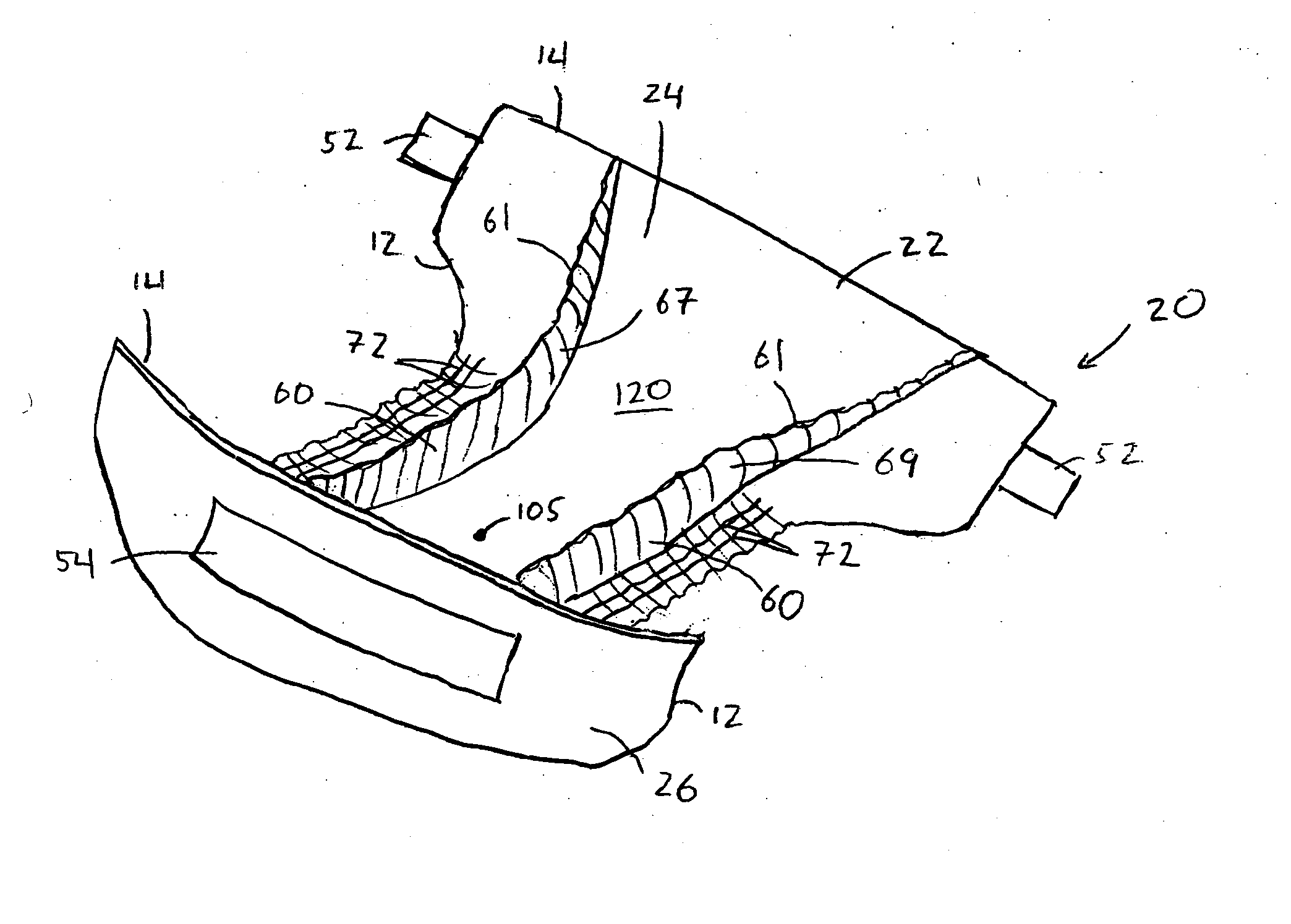 Absorbent article having a multi-dimensionally contoured barrier cuff
