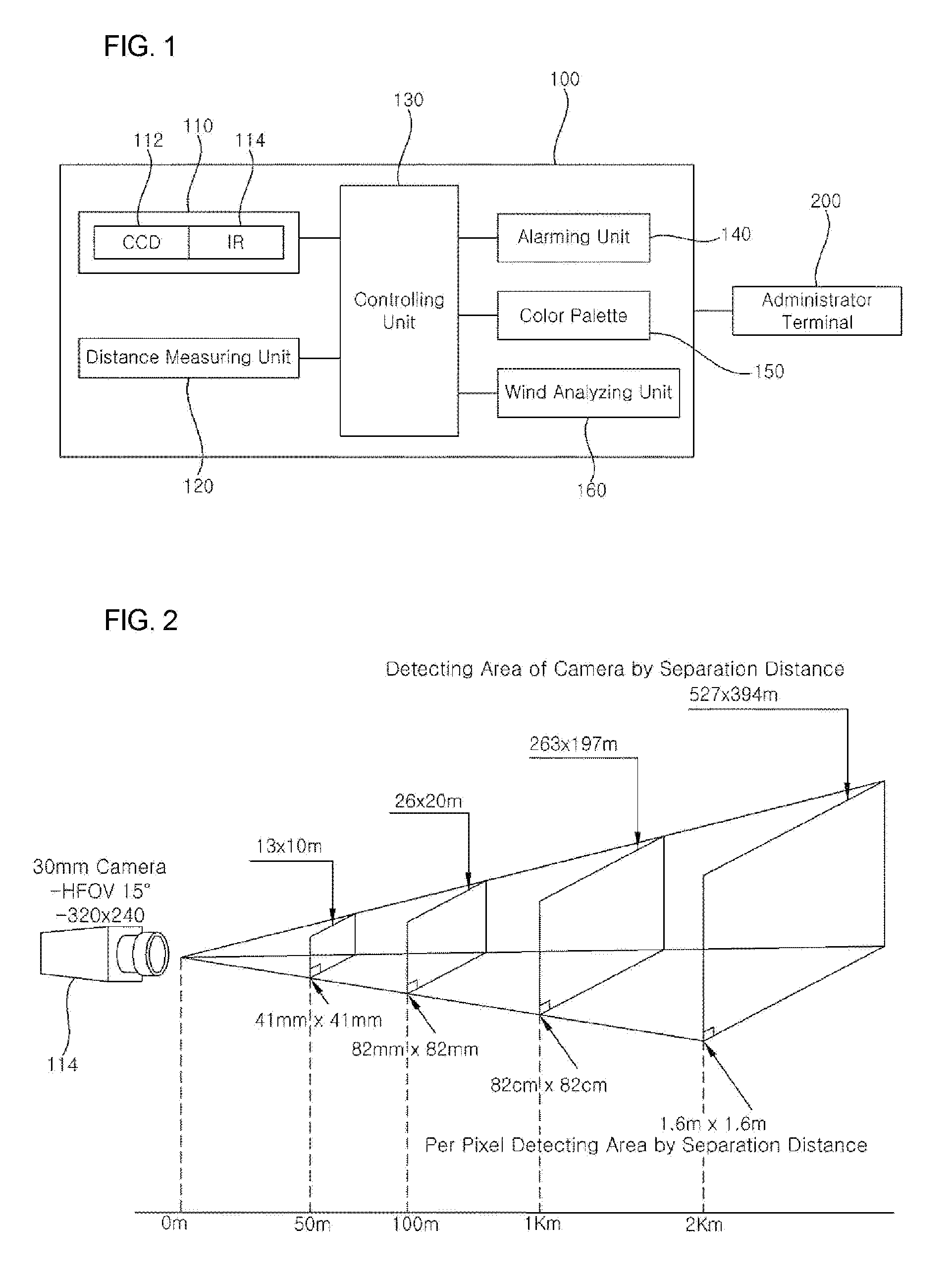 Fire monitoring system and method using composite camera