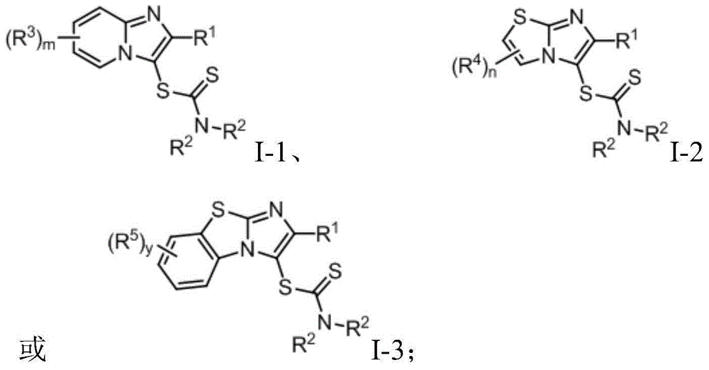 Imidazo heterocyclic amino dithiocarbamate and preparation method therefor