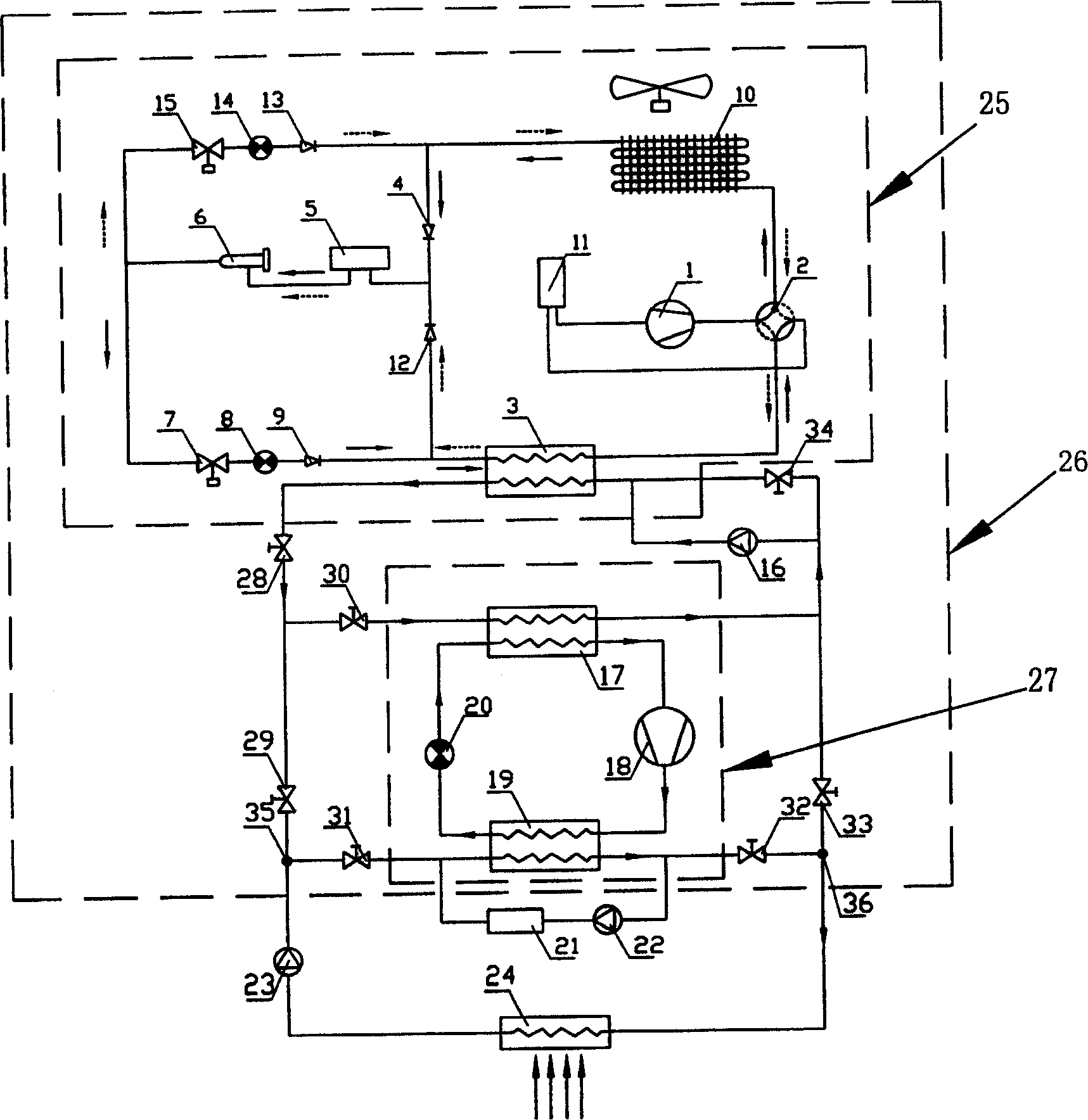 Compound air-cooled heat pump set