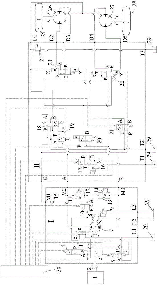 Hydraulic hub motor auxiliary drive system