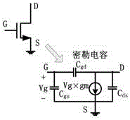 Power amplifier having distributed three stacking structure and considering miller effect