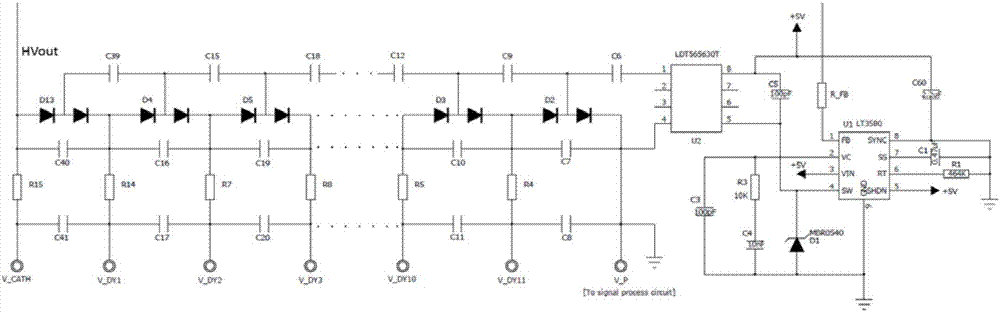 High-voltage power module of photomultiplier