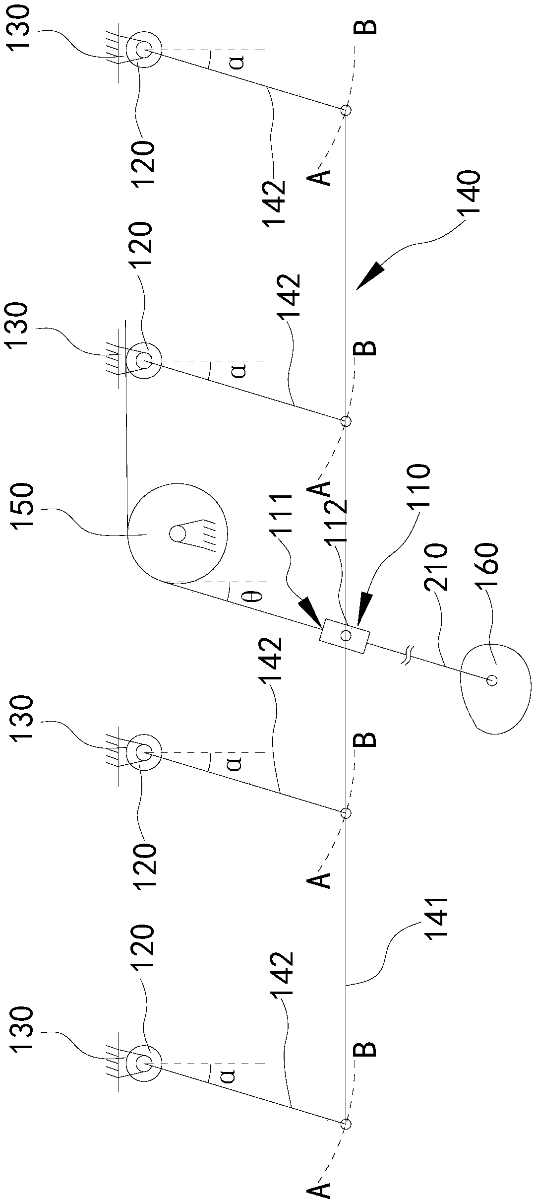 Pendulum angle measuring device and hoisting equipment