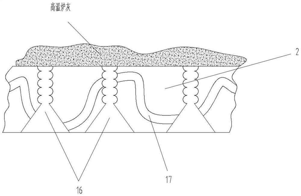 An air-cooled high-temperature furnace ash conveying and processing device