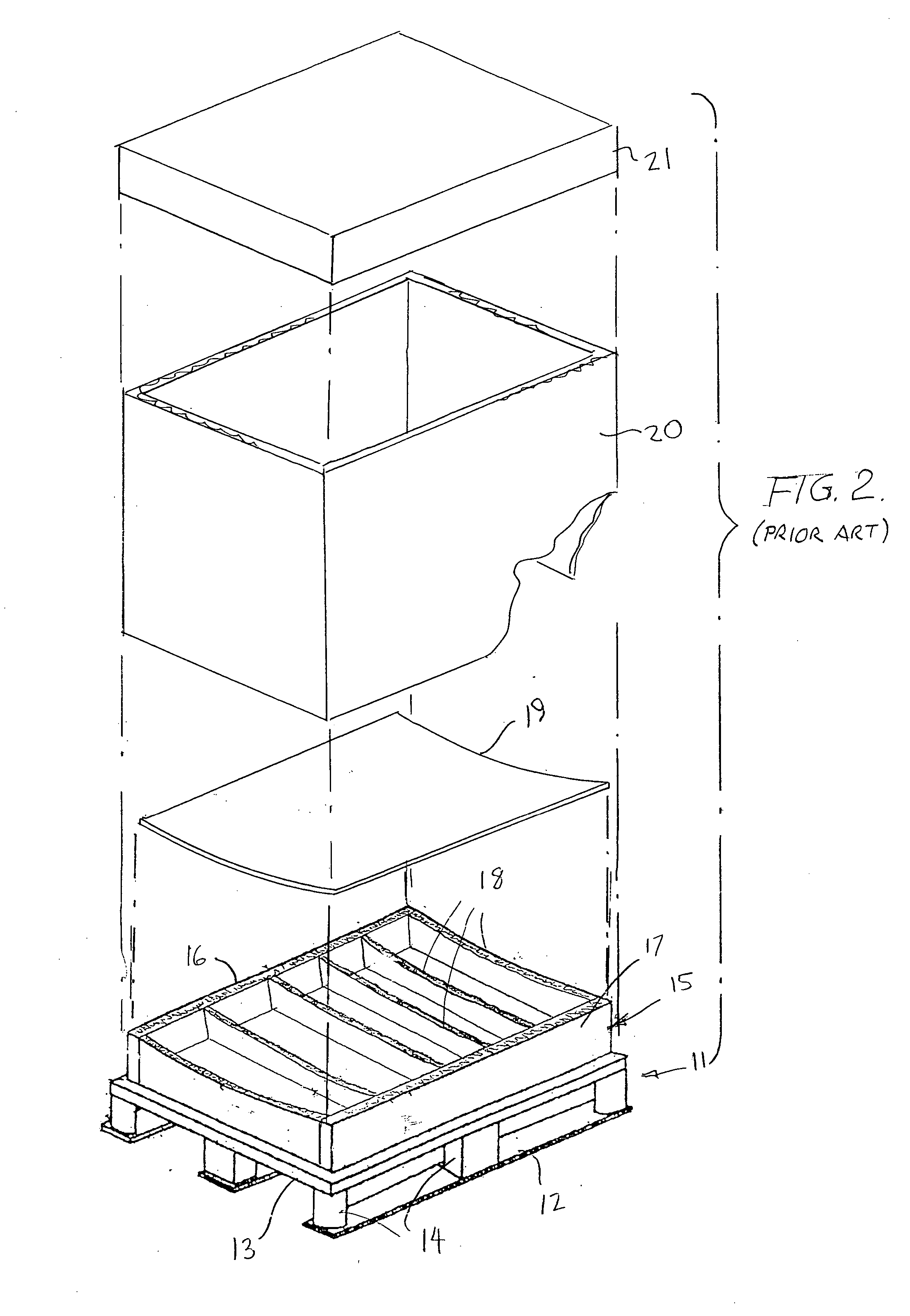 Container with integrated pallet for shipping television screens