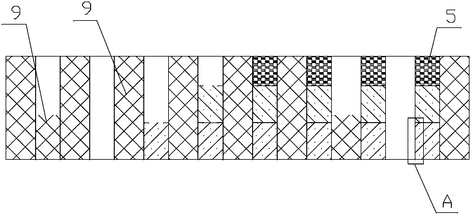 Horizontal moderately thick mine body compartment type filling mining method