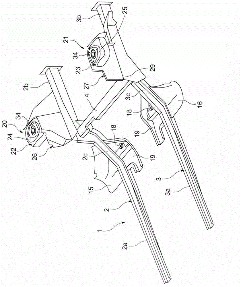 Method for mounting a front axle/cradle assembly to a body part of a motor vehicle