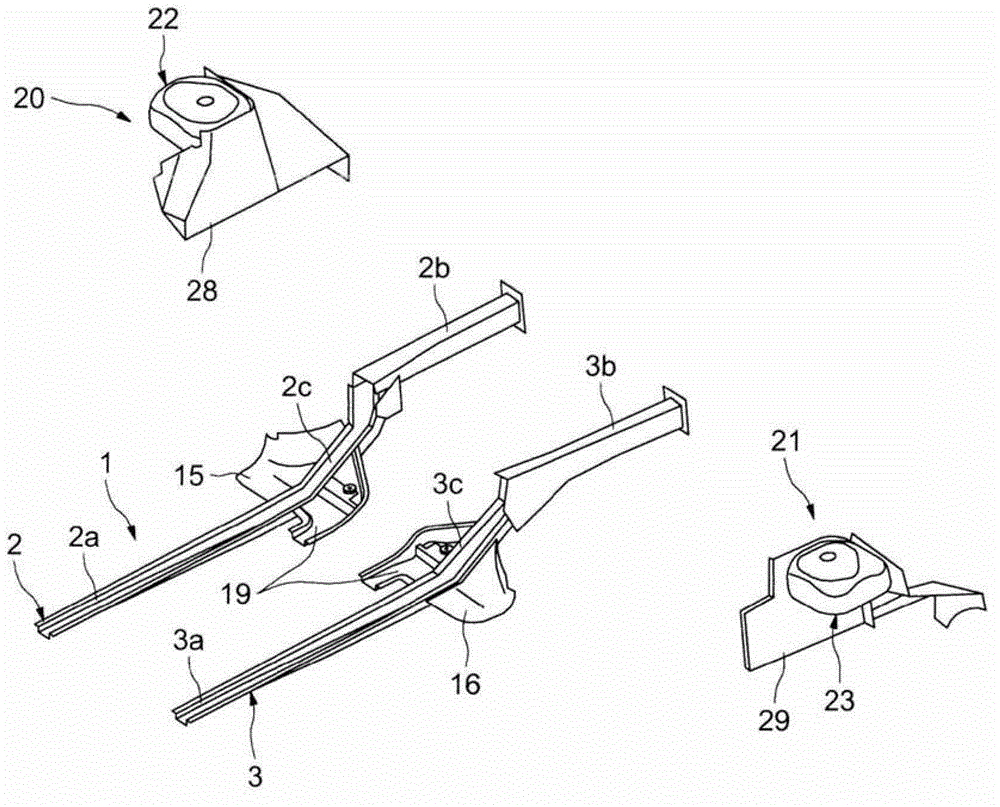 Method for mounting a front axle/cradle assembly to a body part of a motor vehicle