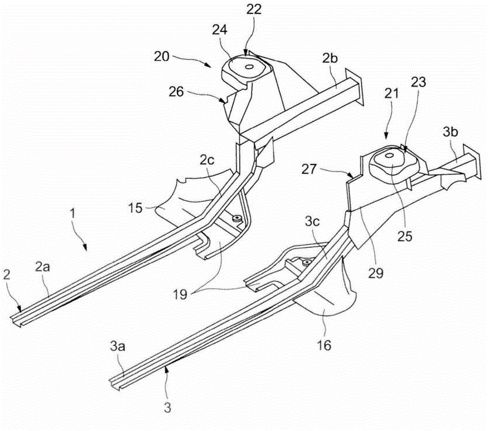 Method for mounting a front axle/cradle assembly to a body part of a motor vehicle