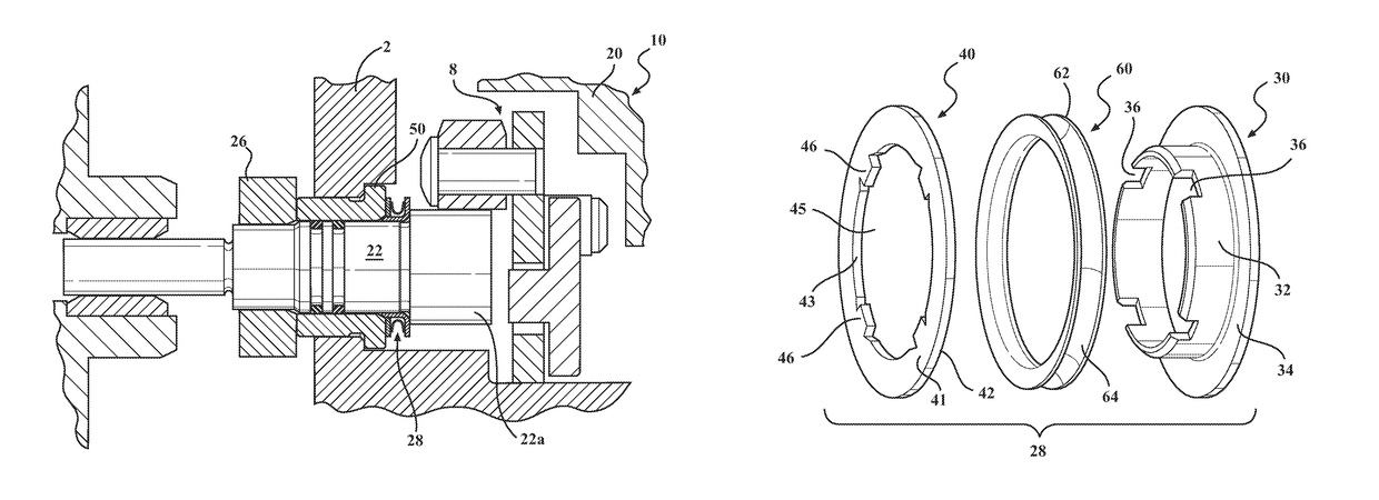 Actuation pivot shaft face seal