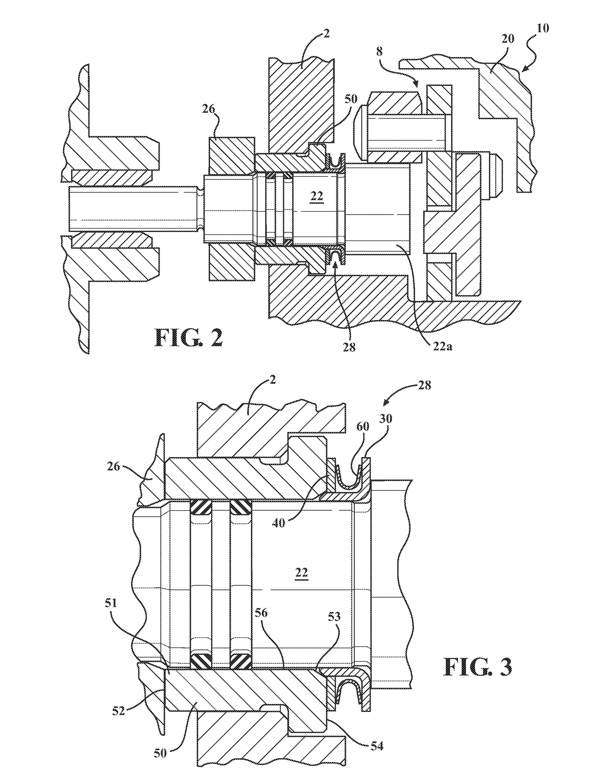 Actuation pivot shaft face seal