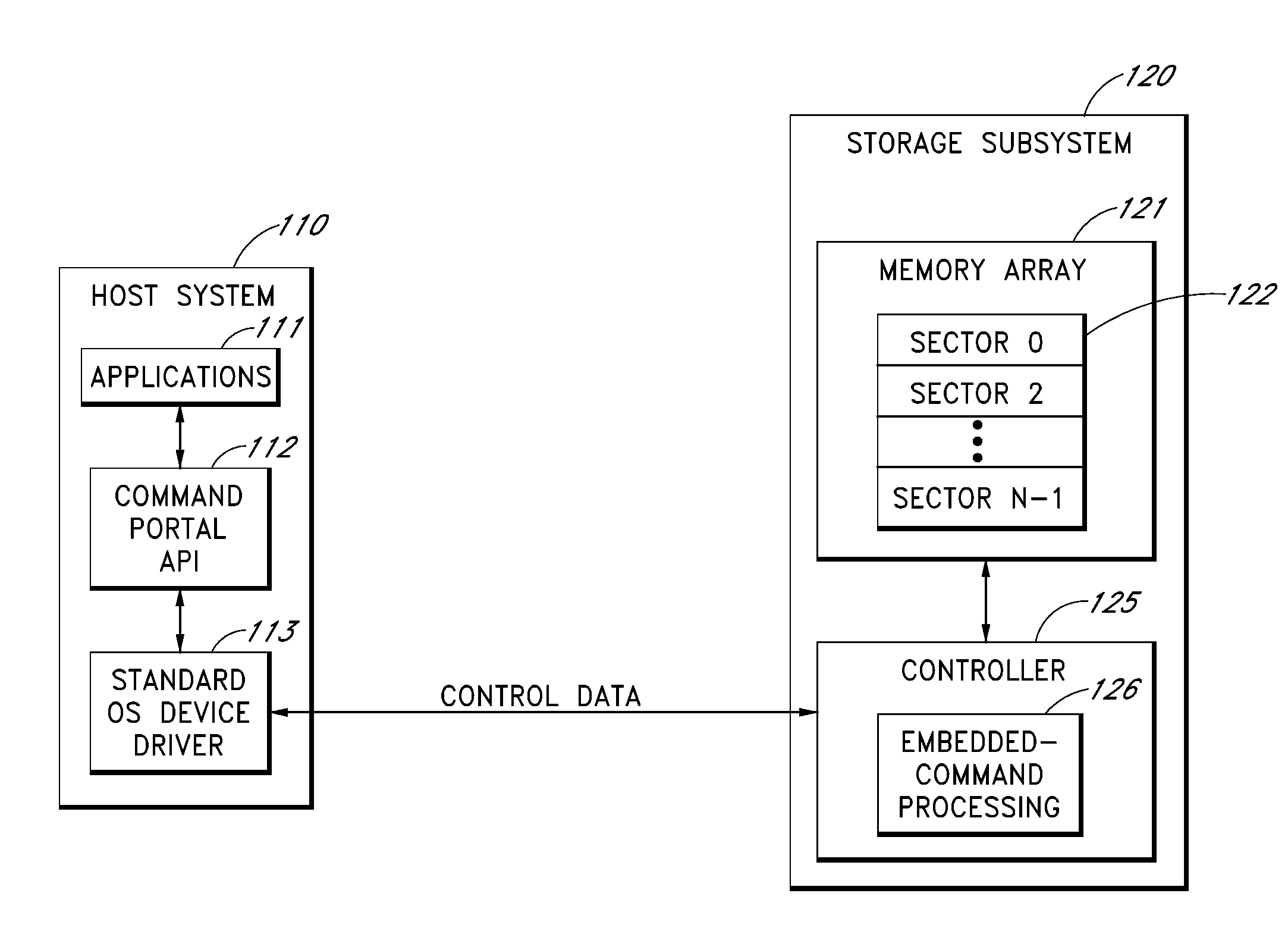 Command portal for securely communicating and executing non-standard storage subsystem commands