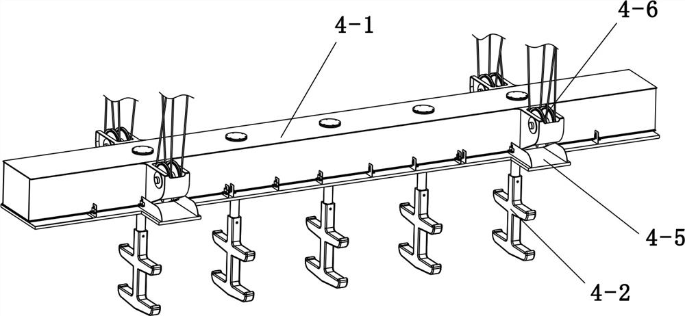 Mechanical anti-swing bridge crane for hoisting bundled round steel