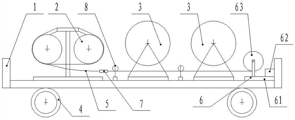 Contact net constant tension paying-off cart and paying-off construction method