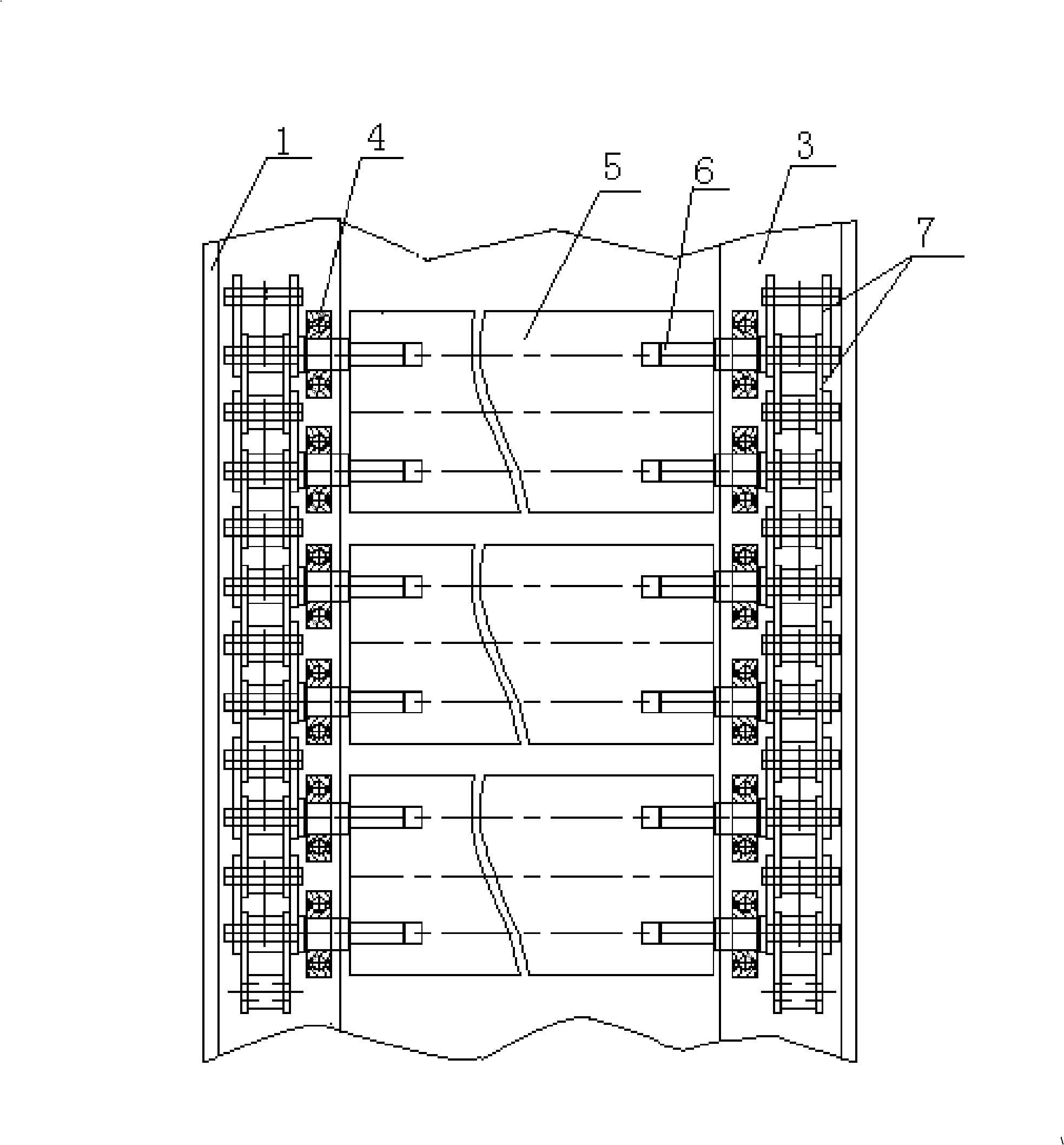 Conveyor with rigid carrying transmission plane and transmitting process thereof