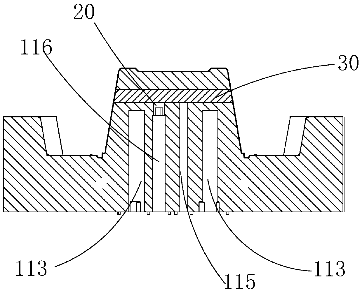 Insert type demolding mechanism