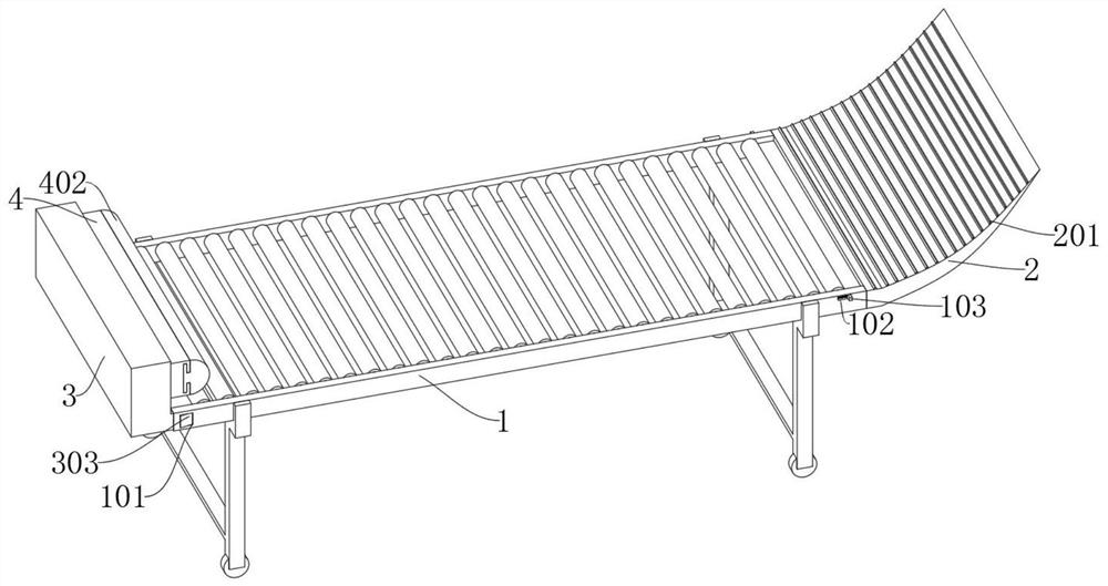 Thermoplastic package cooling and shaping workpiece conveying slideway