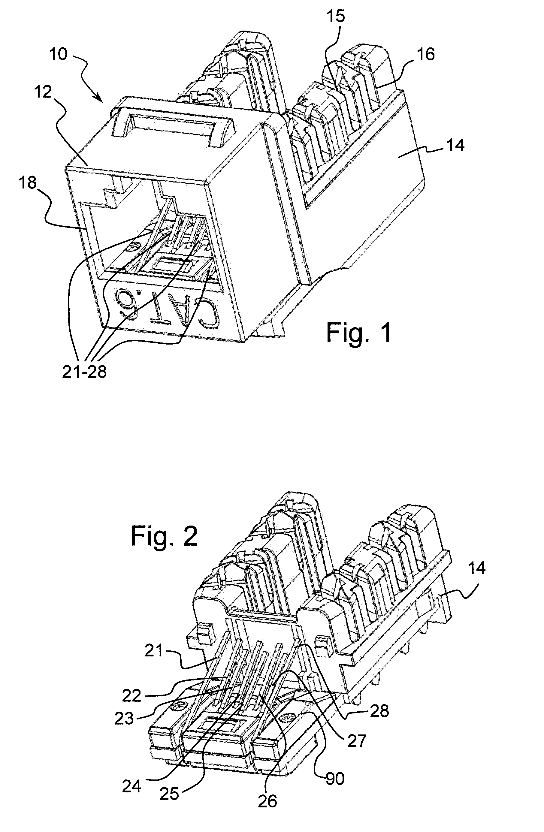 Electrical connector with shortened contact and crosstalk compensation