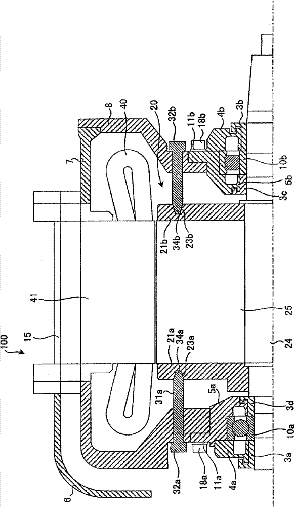 Rotary electrical device, bearing attachment and detachment tool, and bearing replacement method