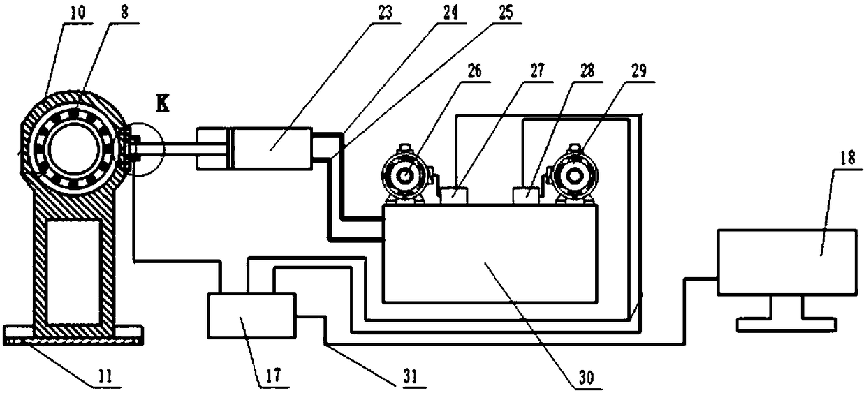 Loading method of aero-engine intermediate bearing double-rotor test bench