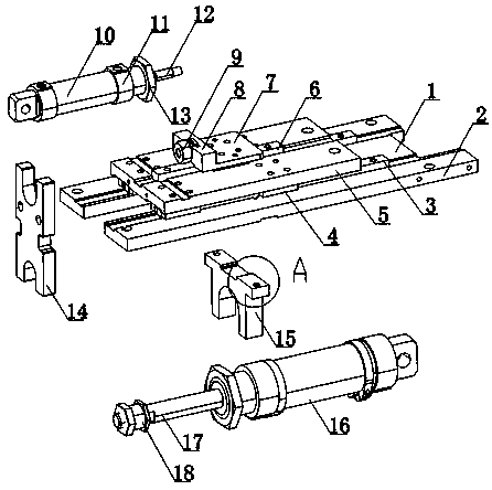 Auxiliary pushing device for aluminum veneer processing