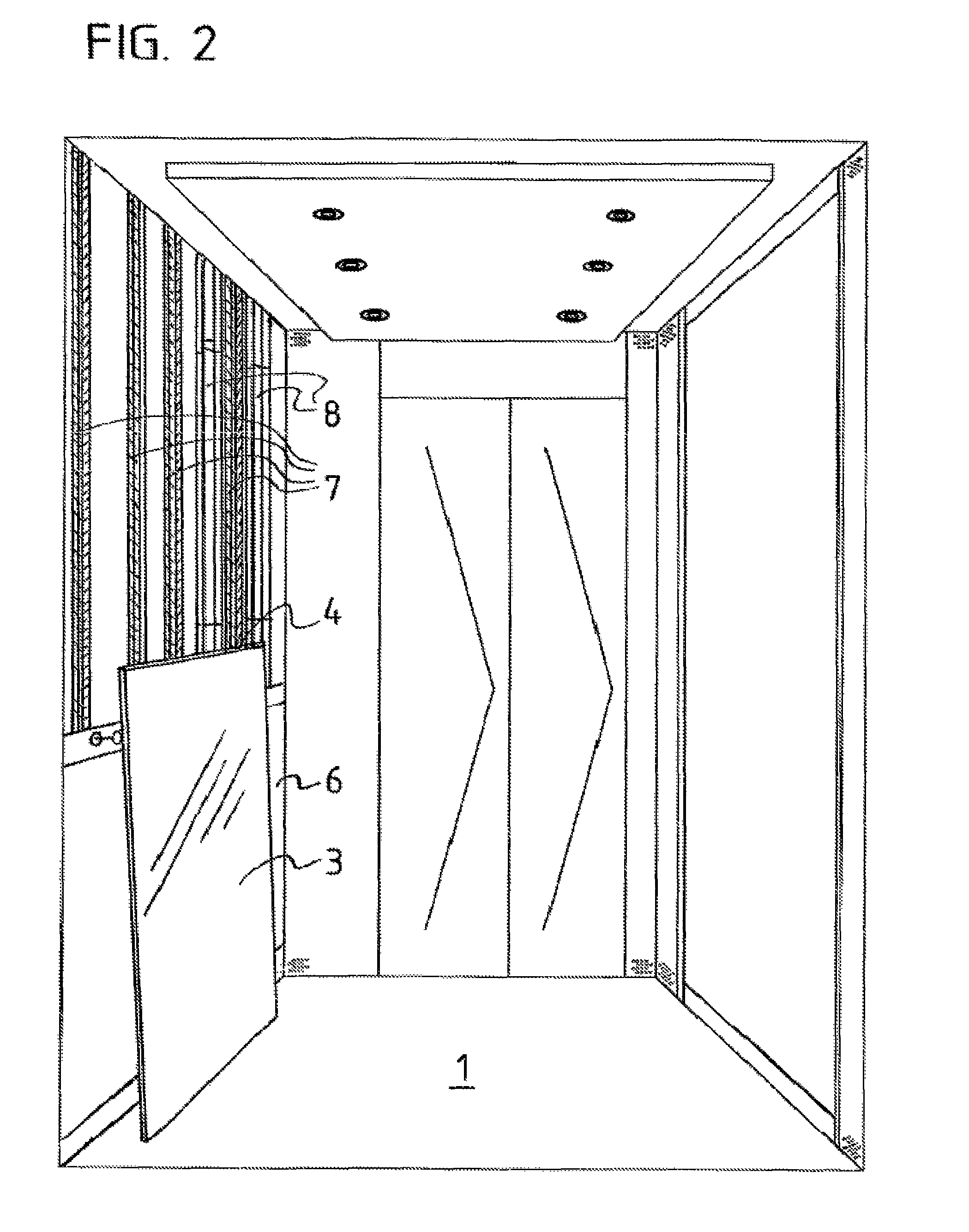 Elevator car with maintenance window