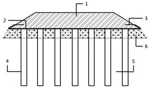 Pile-reinforcement material composite foundation structure and construction methods thereof