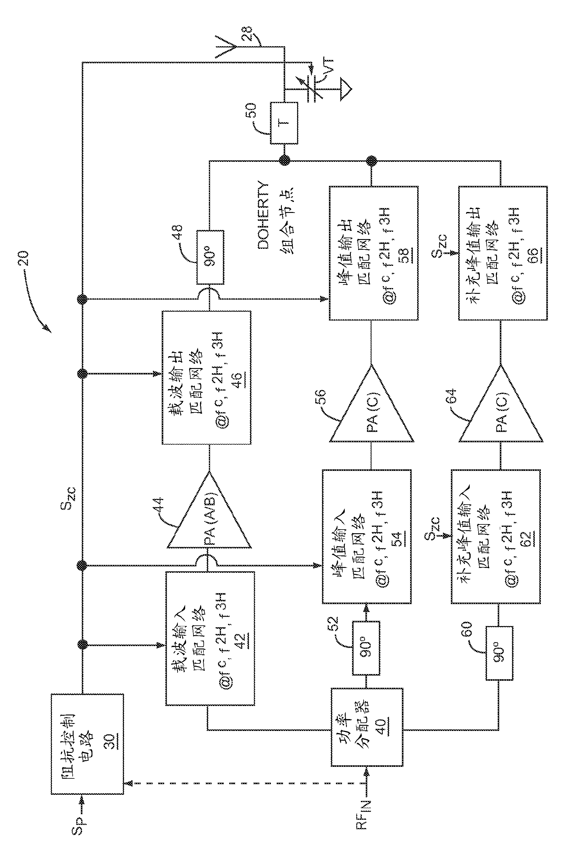 Matching network for transmission circuitry