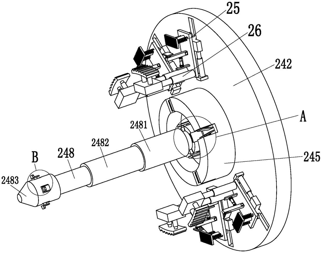 Hanging bracket for power cable construction