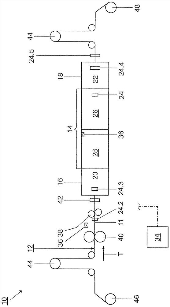 Vacuum-coating system and method for coating a strip-type material