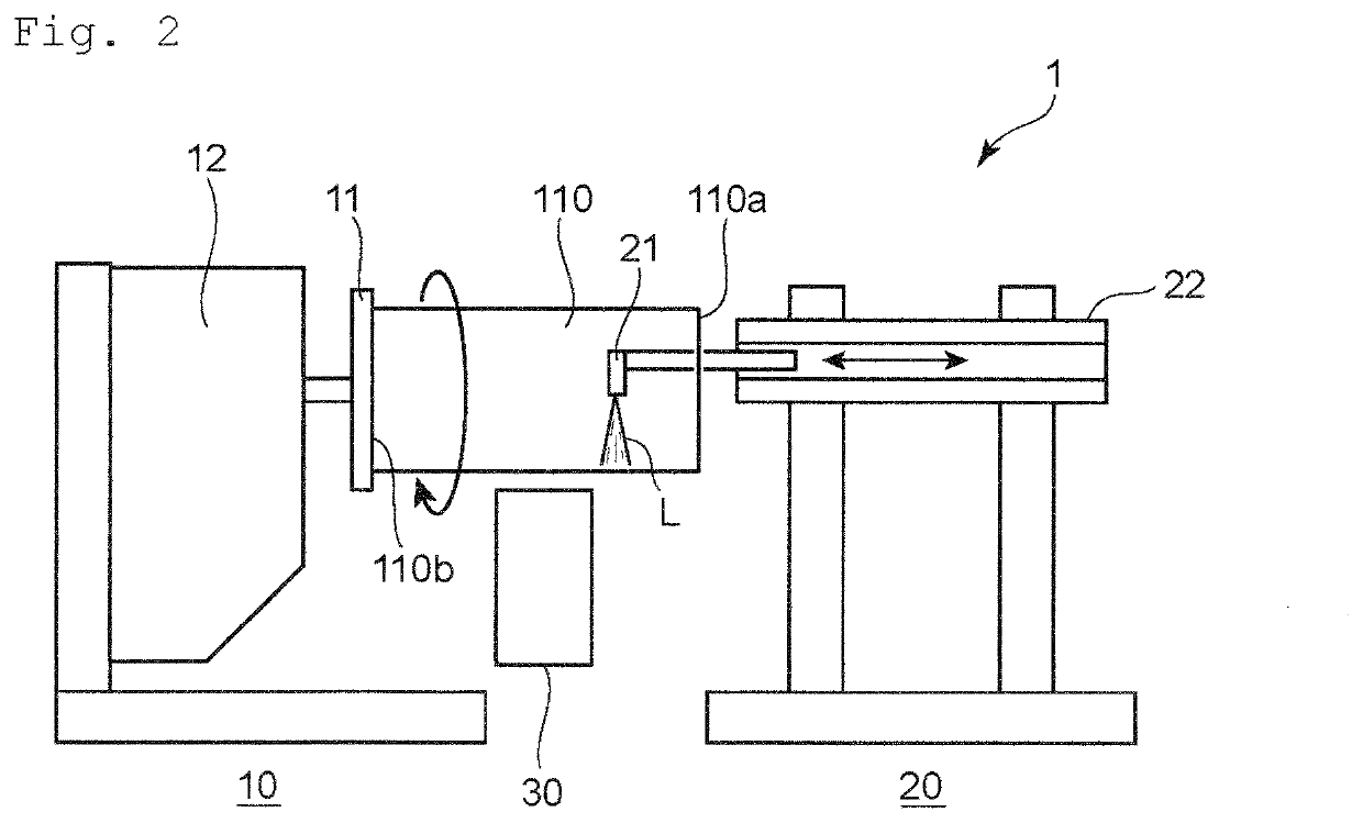 Method of manufacturing tubular member for exhaust gas treatment device, and coating film forming device