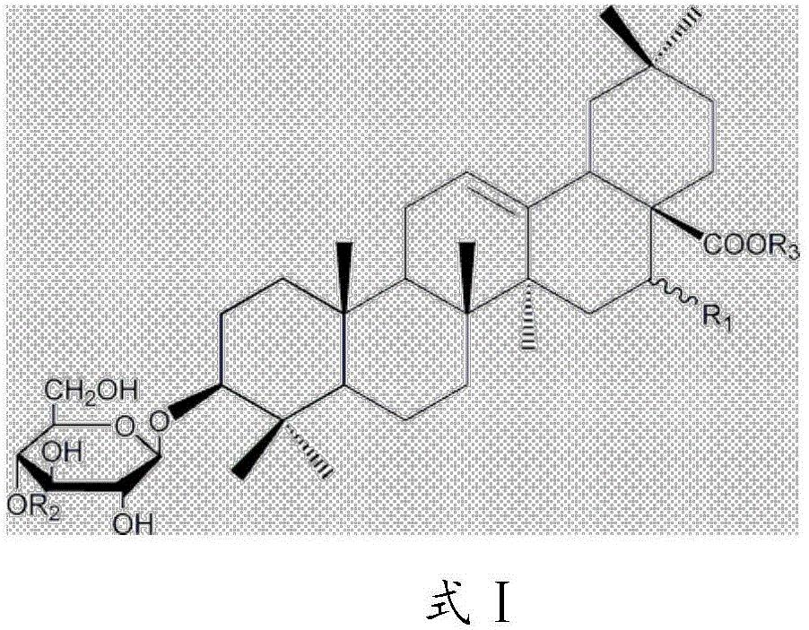 Application of triterpenoid saponins compound