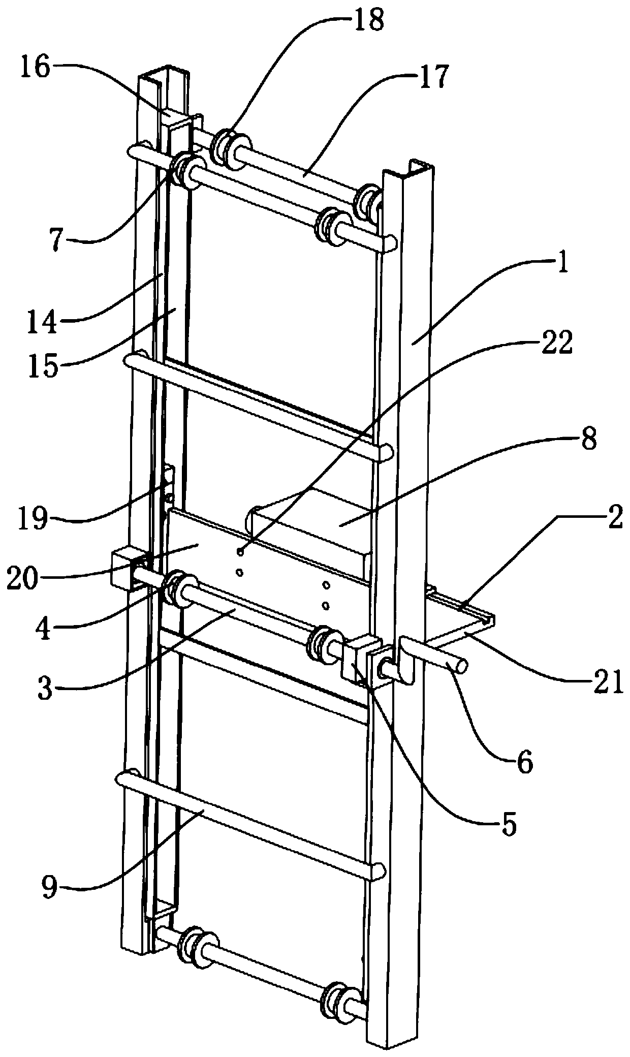 Portal for wall face slotting and punching device