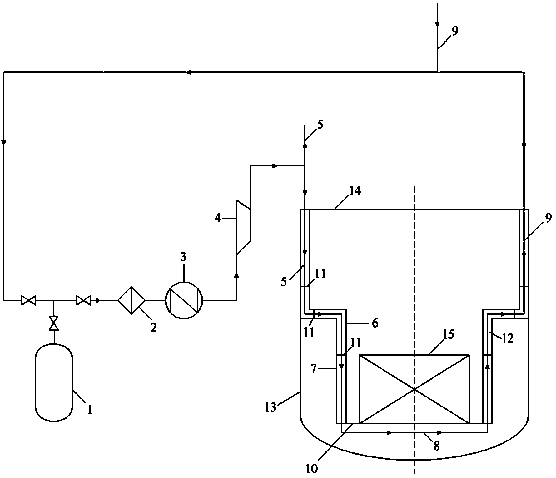 Auxiliary heating system in liquid state heavy metal cooling natural circulating pool type reactor