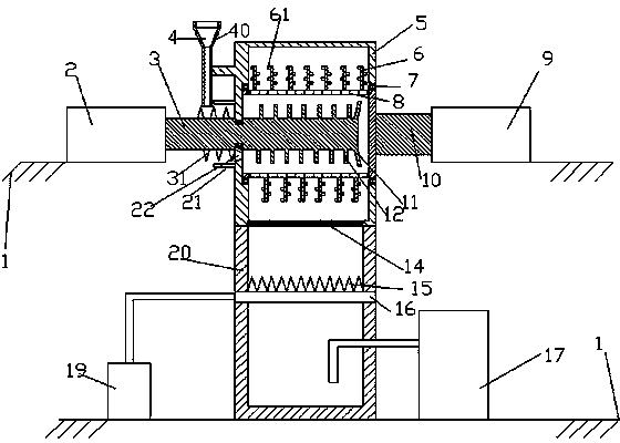 Nut protein extraction device with two-level subsidiary teeth and feeding sensor