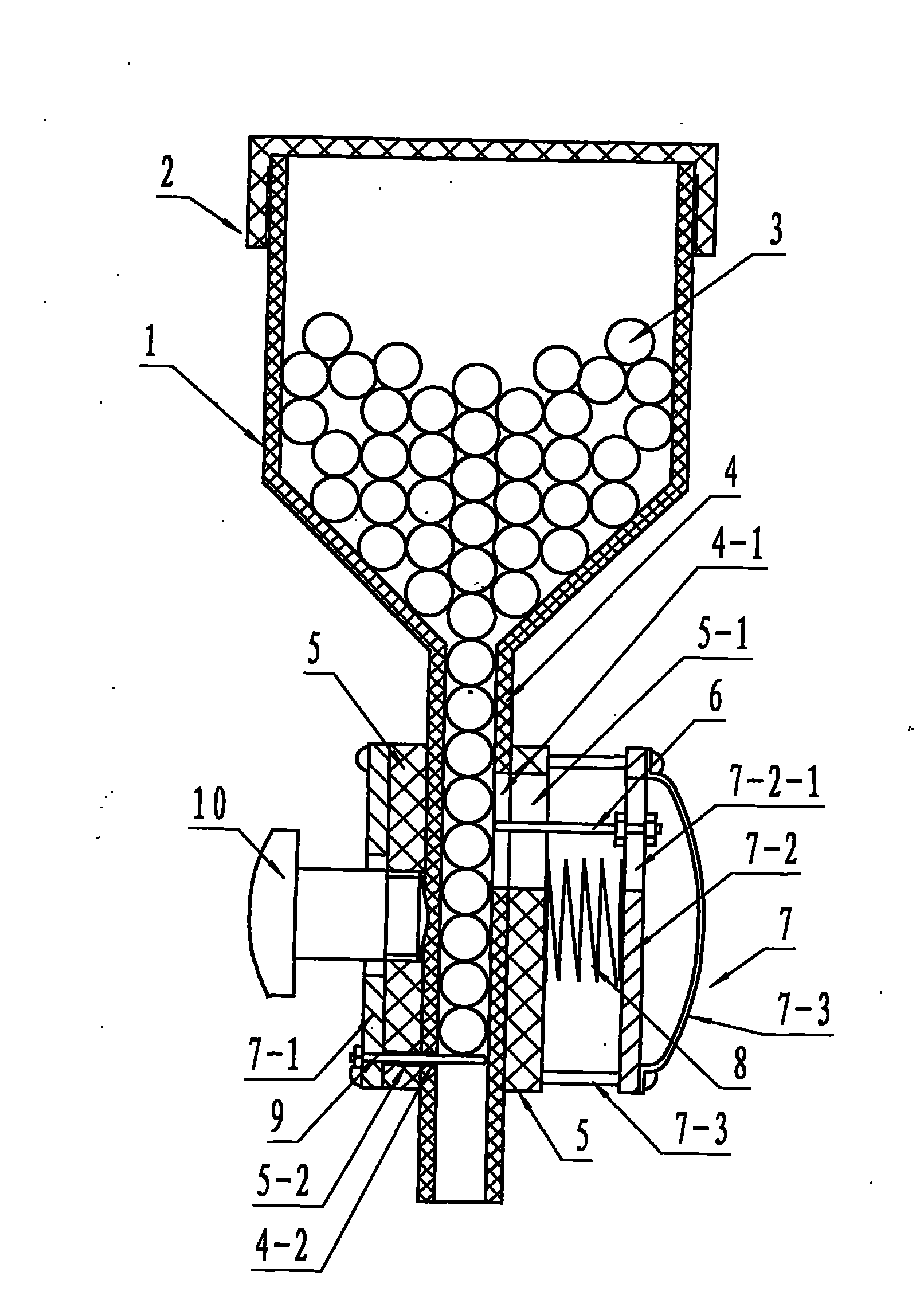 Quantification ball dripping device assembly